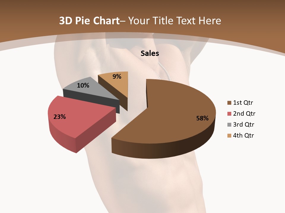 Muscular Y Man With Army Tags Isolated On White PowerPoint Template
