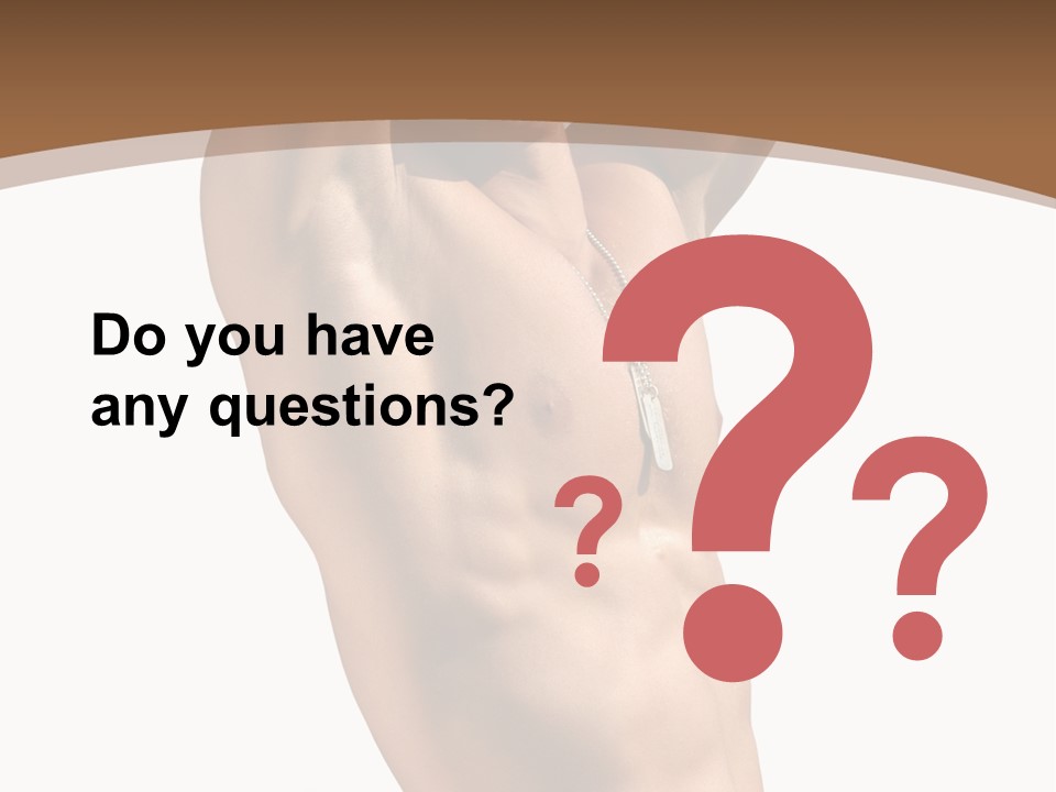 Muscular Y Man With Army Tags Isolated On White PowerPoint Template