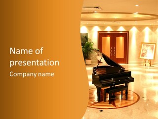 Piano In Room. PowerPoint Template