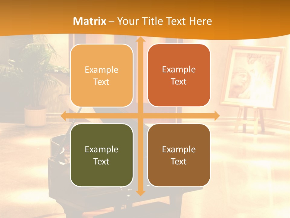 Piano In Room. PowerPoint Template