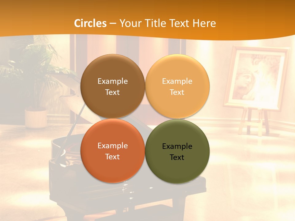 Piano In Room. PowerPoint Template