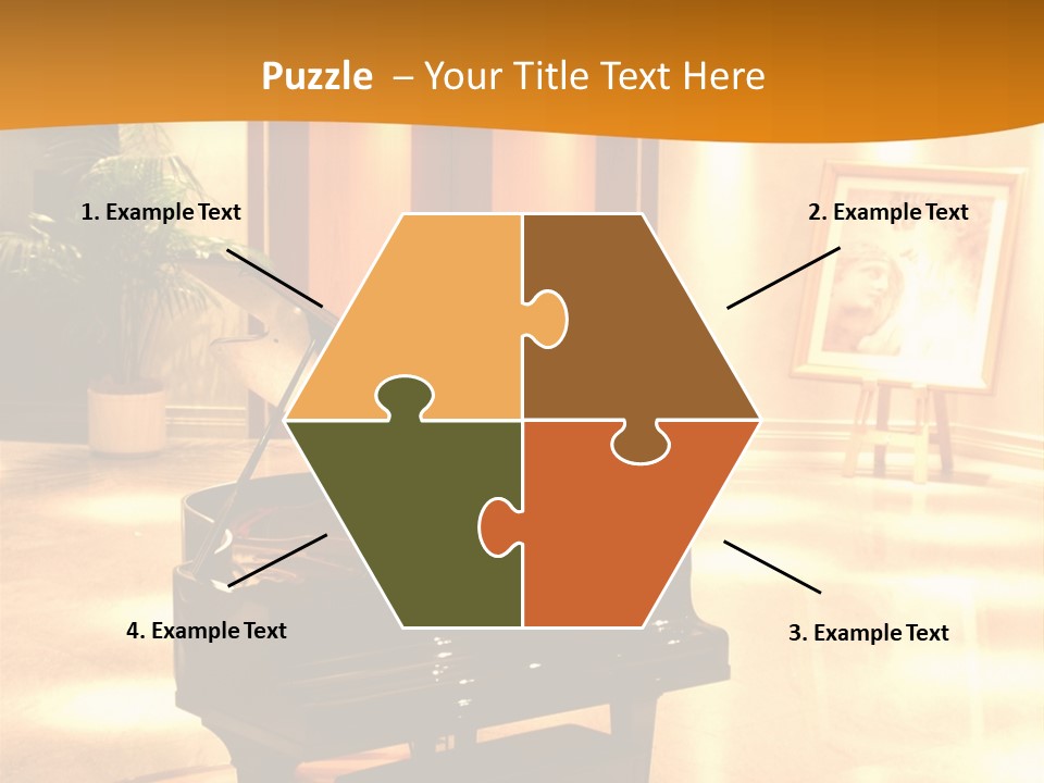 Piano In Room. PowerPoint Template