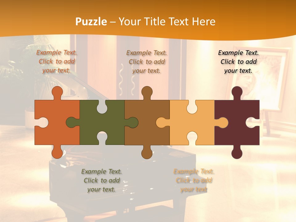 Piano In Room. PowerPoint Template