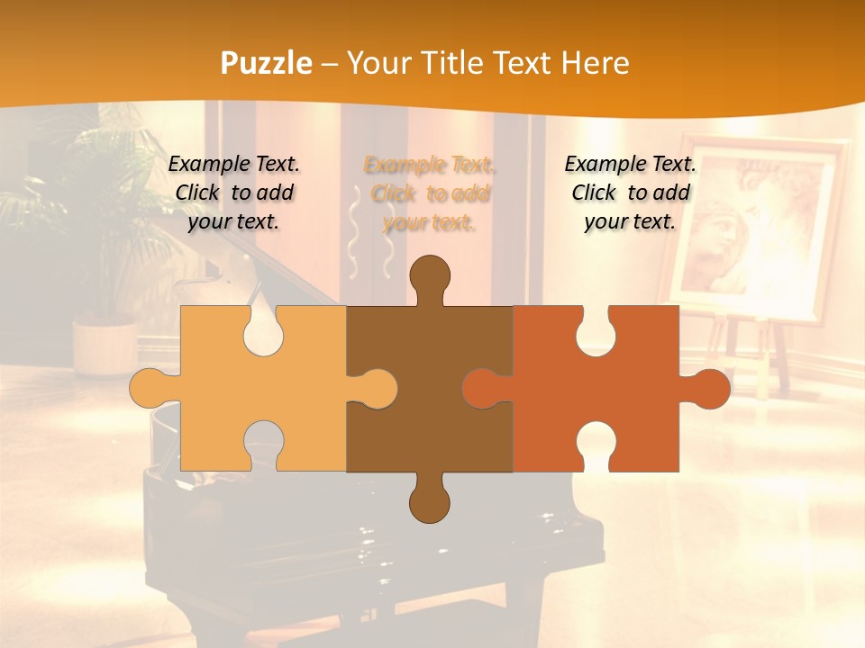 Piano In Room. PowerPoint Template