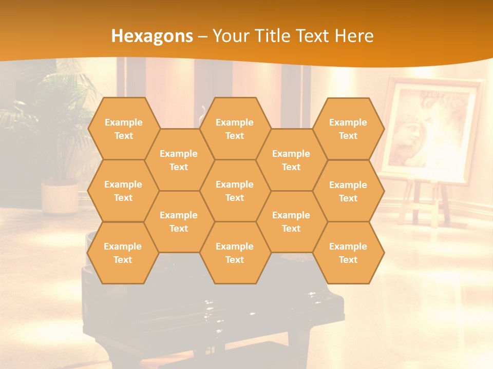 Piano In Room. PowerPoint Template