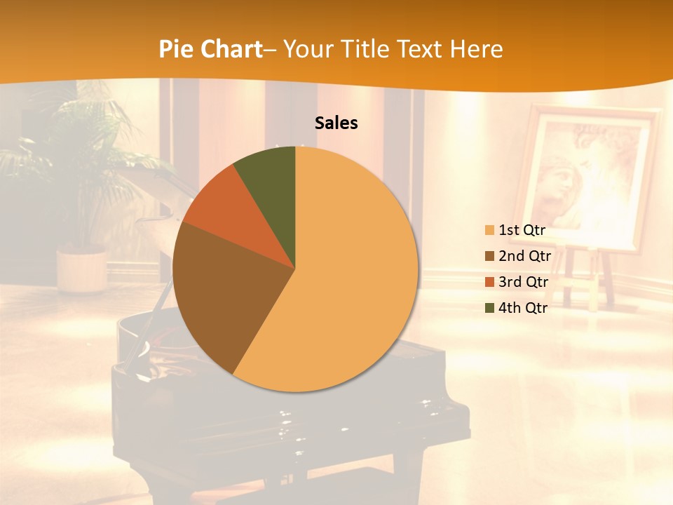 Piano In Room. PowerPoint Template