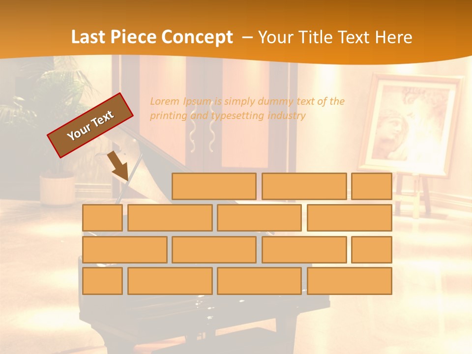 Piano In Room. PowerPoint Template