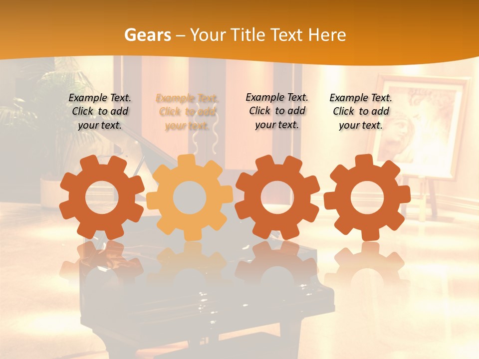 Piano In Room. PowerPoint Template