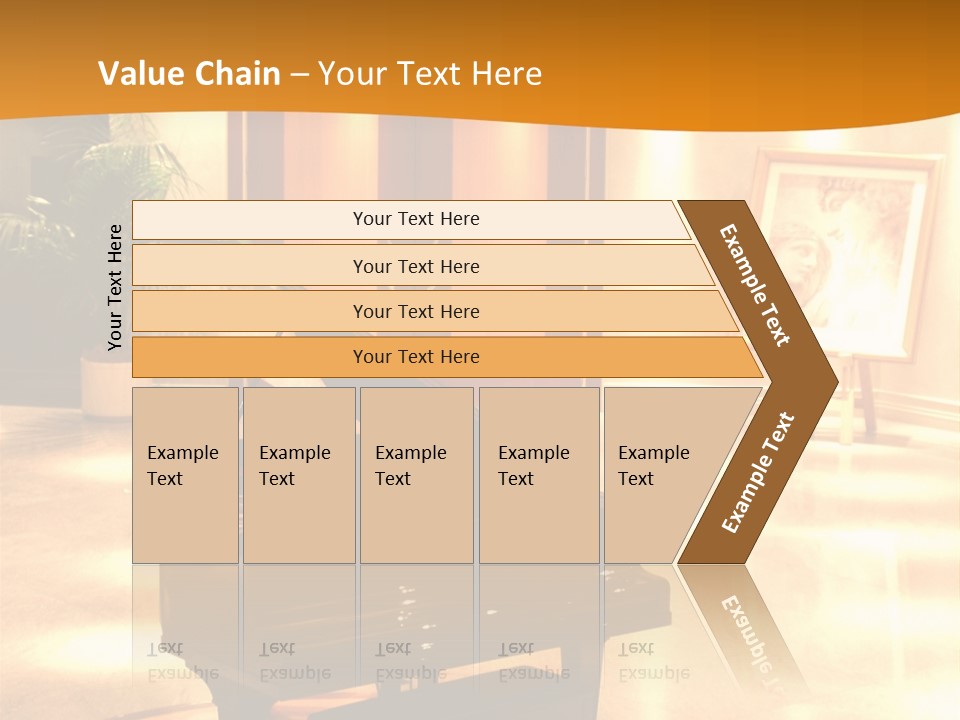 Piano In Room. PowerPoint Template