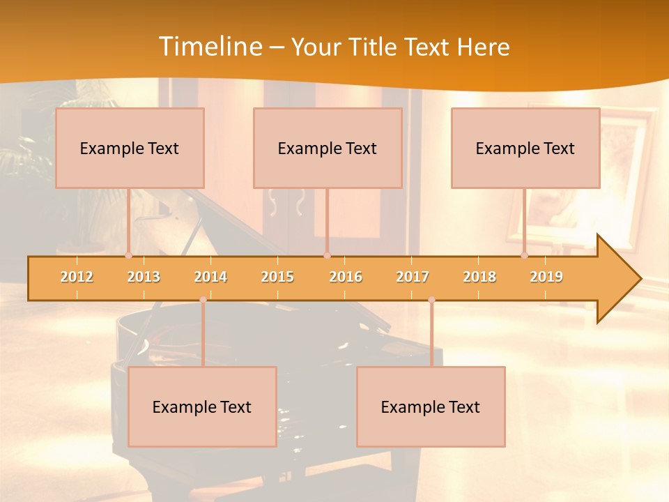 Piano In Room. PowerPoint Template