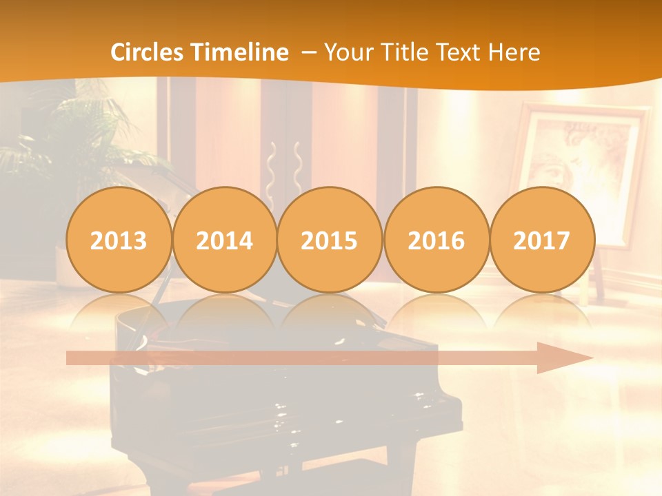 Piano In Room. PowerPoint Template