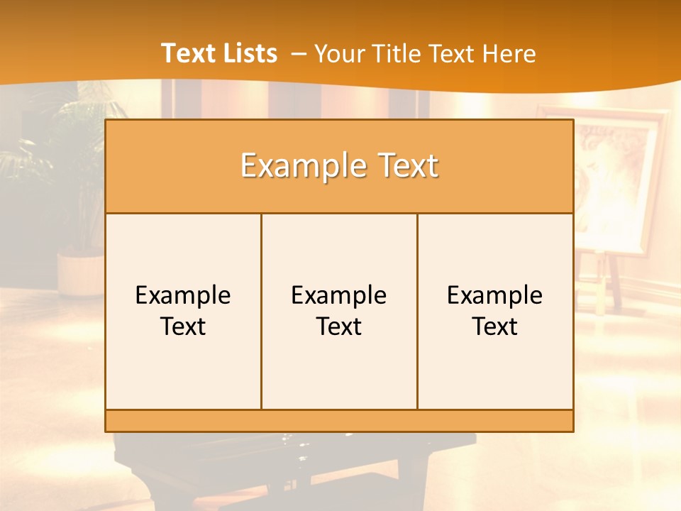 Piano In Room. PowerPoint Template