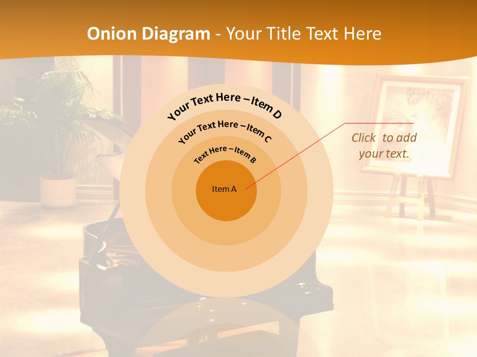 Piano In Room. PowerPoint Template