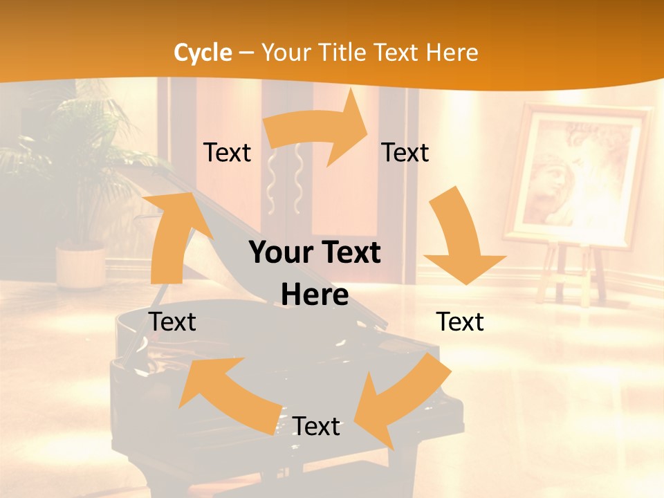 Piano In Room. PowerPoint Template