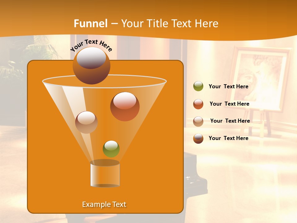 Piano In Room. PowerPoint Template