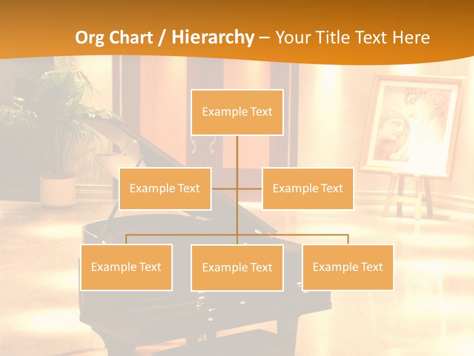 Piano In Room. PowerPoint Template