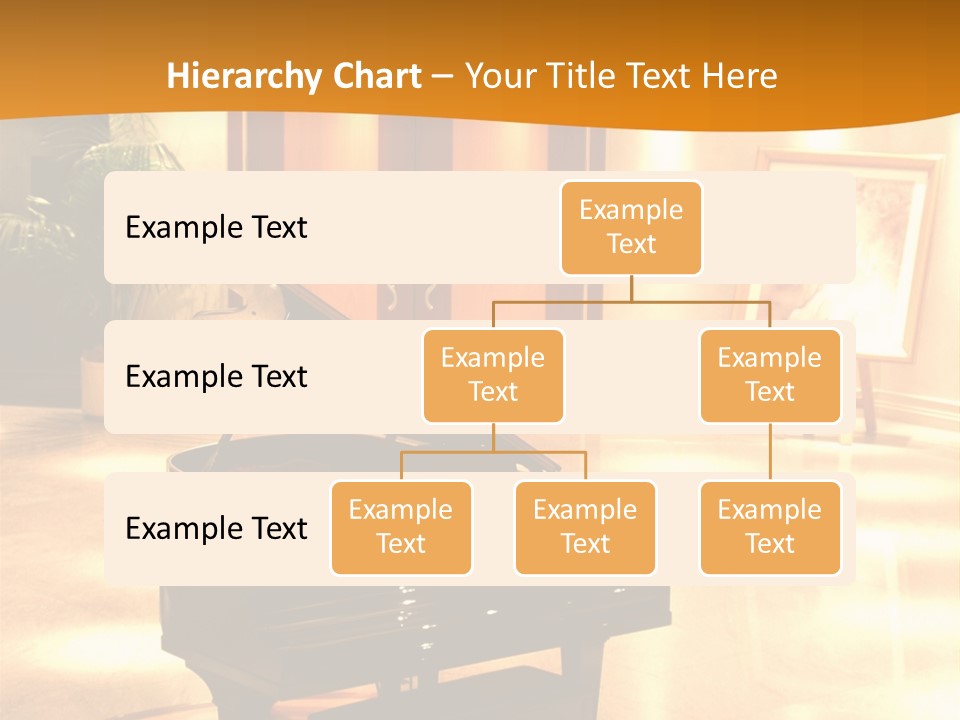 Piano In Room. PowerPoint Template