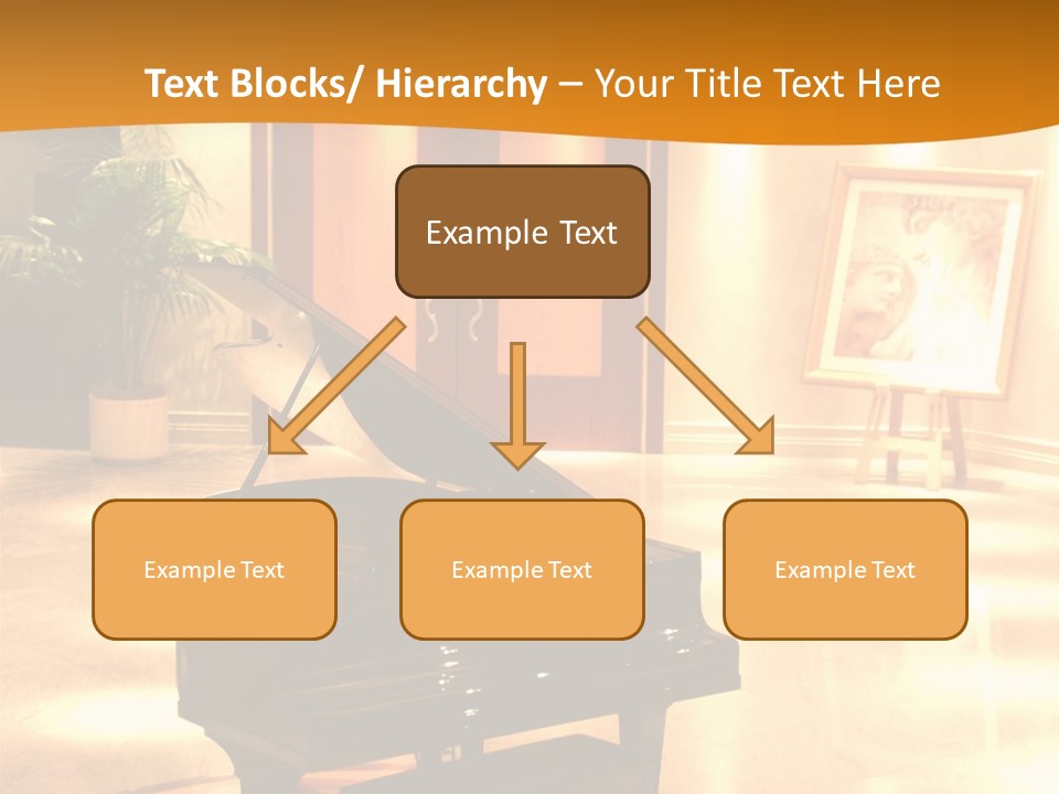 Piano In Room. PowerPoint Template