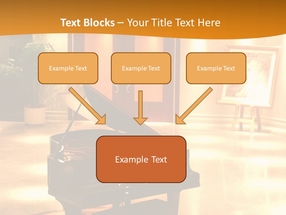 Piano In Room. PowerPoint Template