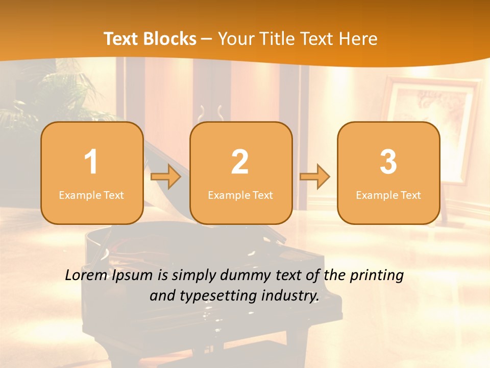 Piano In Room. PowerPoint Template