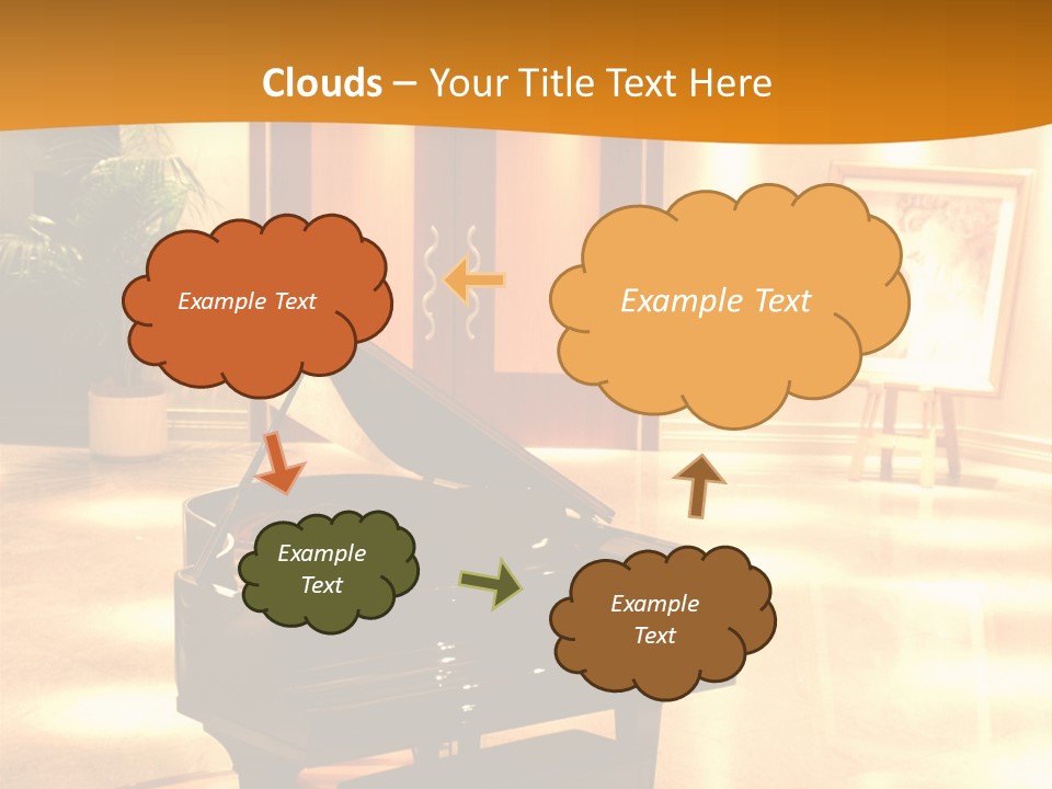 Piano In Room. PowerPoint Template