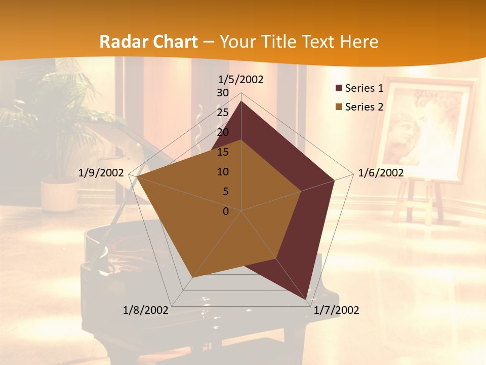 Piano In Room. PowerPoint Template