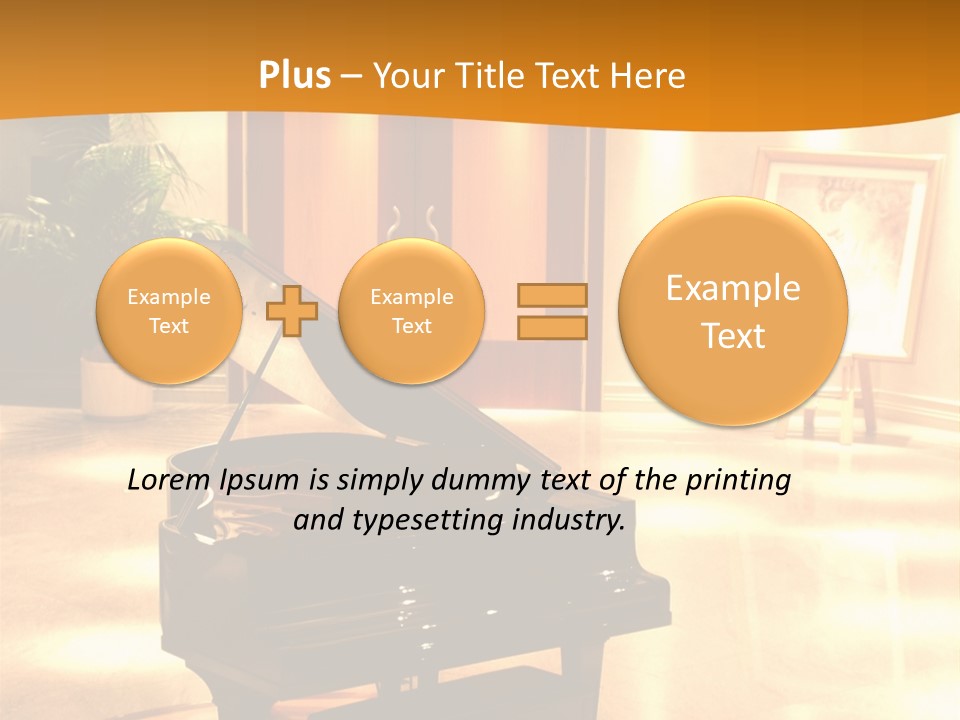 Piano In Room. PowerPoint Template