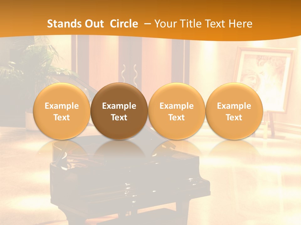 Piano In Room. PowerPoint Template