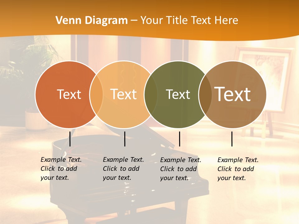 Piano In Room. PowerPoint Template