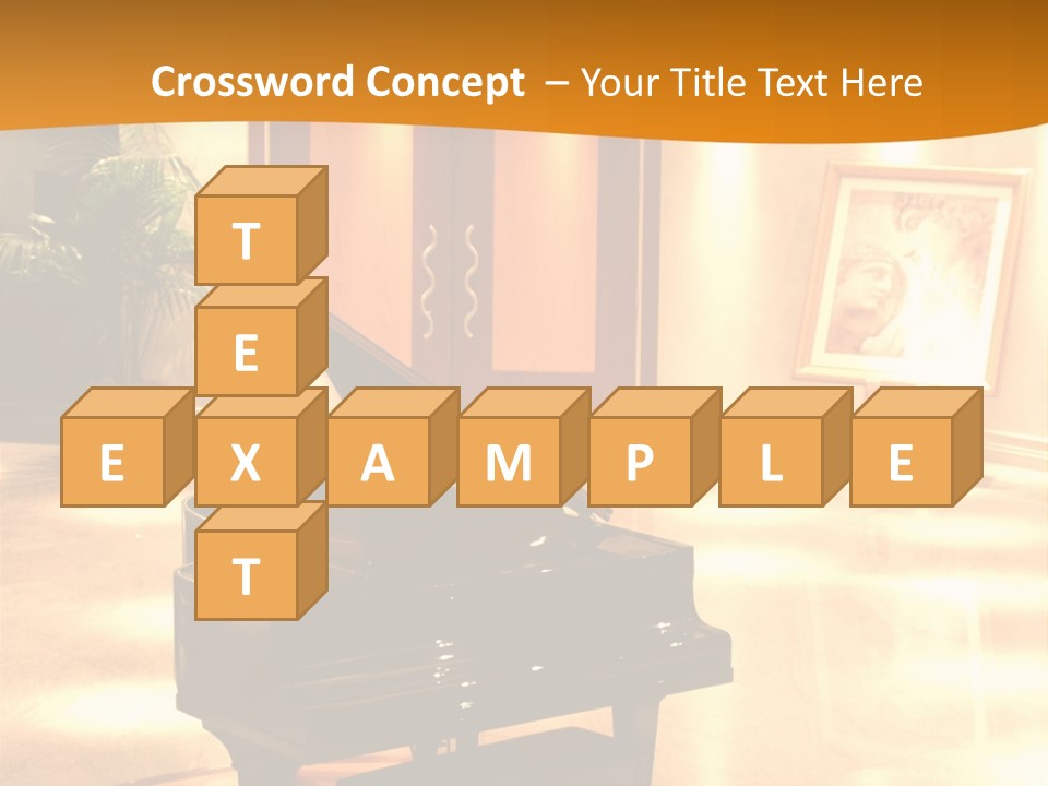 Piano In Room. PowerPoint Template