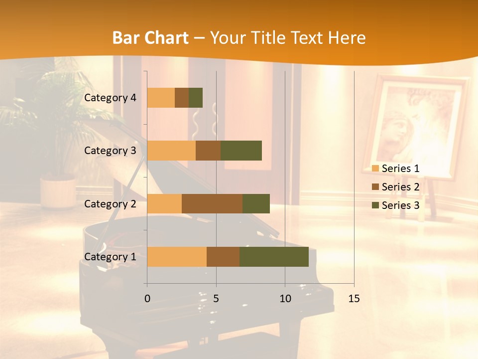 Piano In Room. PowerPoint Template