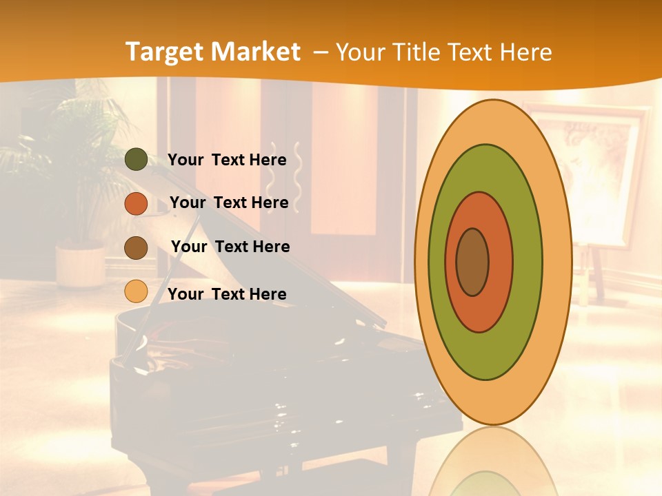 Piano In Room. PowerPoint Template