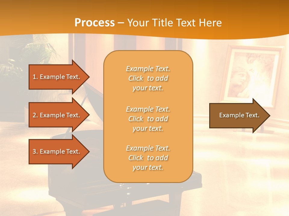 Piano In Room. PowerPoint Template