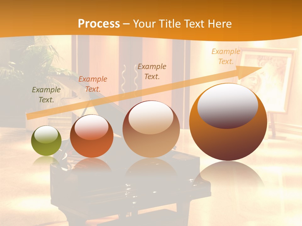 Piano In Room. PowerPoint Template