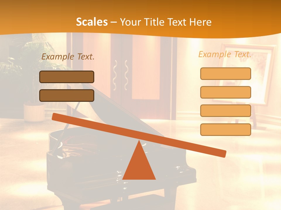 Piano In Room. PowerPoint Template