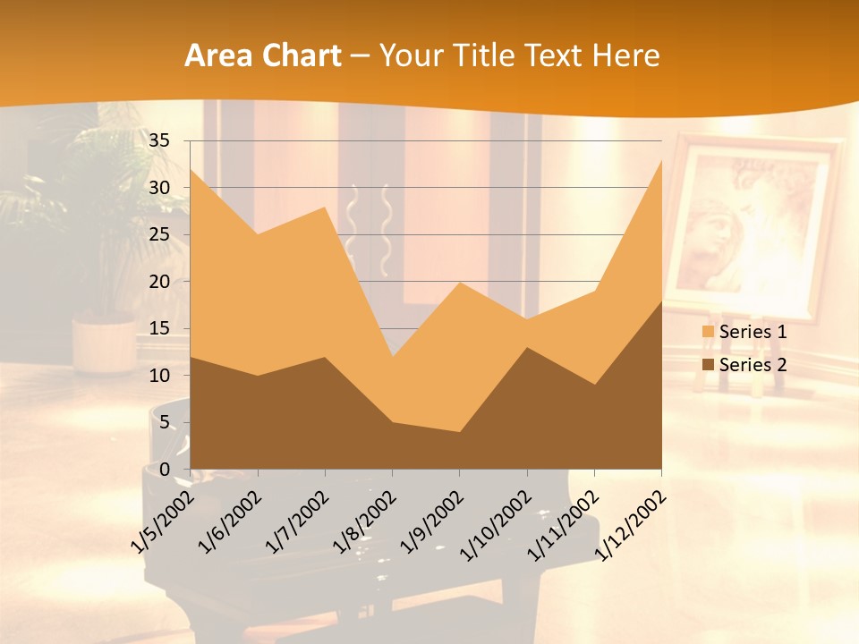 Piano In Room. PowerPoint Template