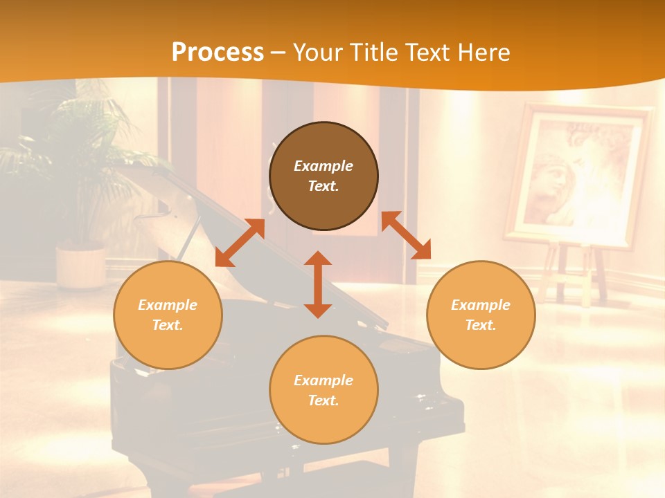 Piano In Room. PowerPoint Template