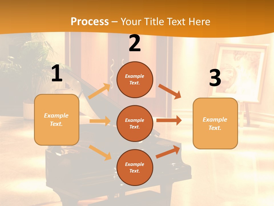 Piano In Room. PowerPoint Template
