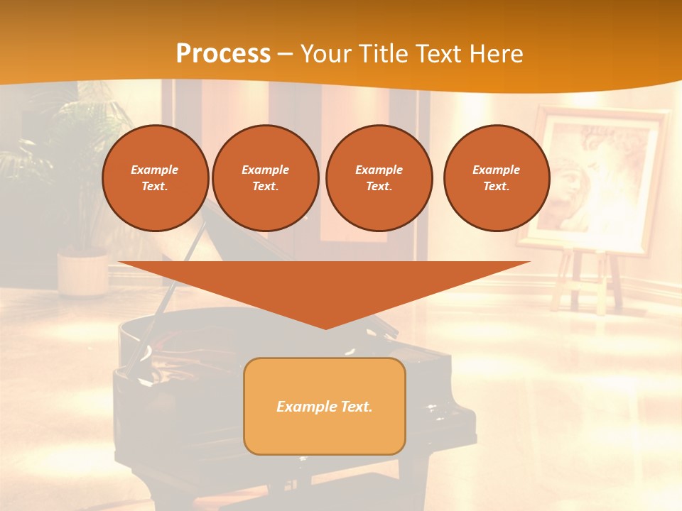 Piano In Room. PowerPoint Template