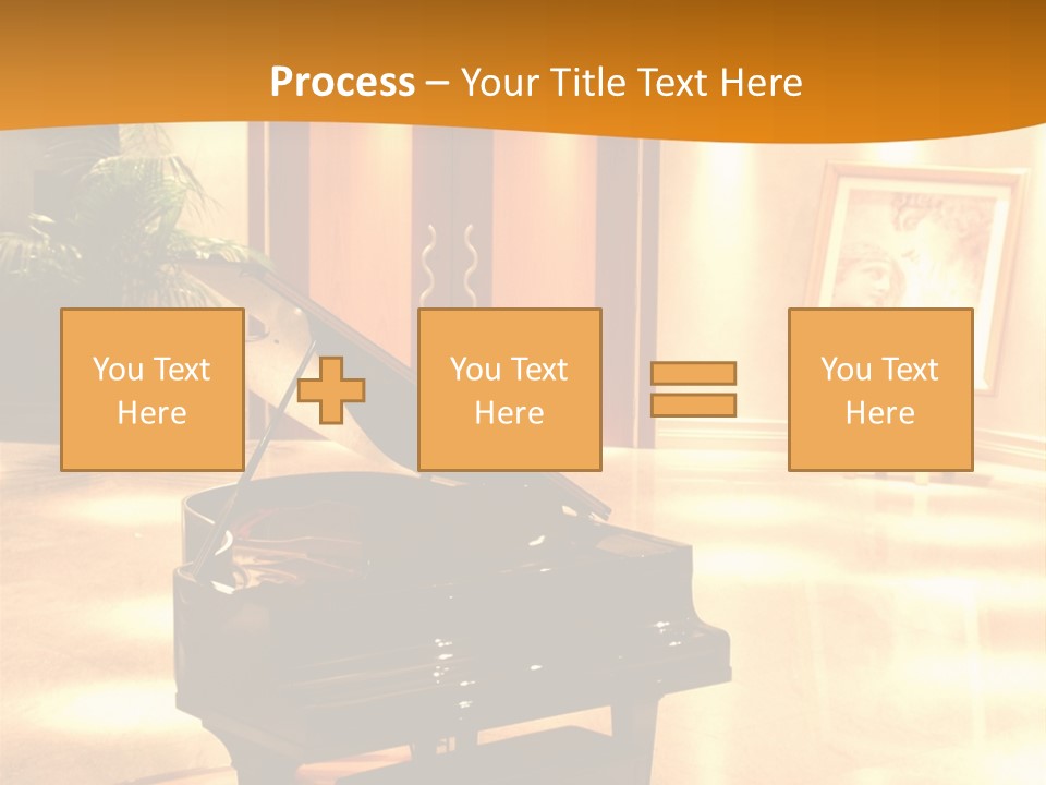 Piano In Room. PowerPoint Template