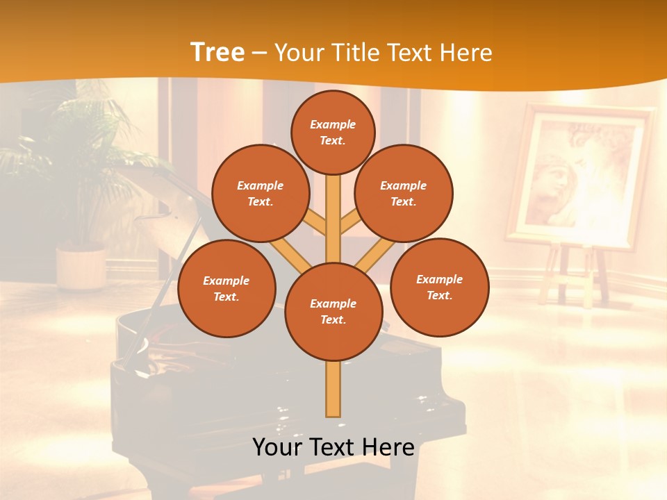 Piano In Room. PowerPoint Template