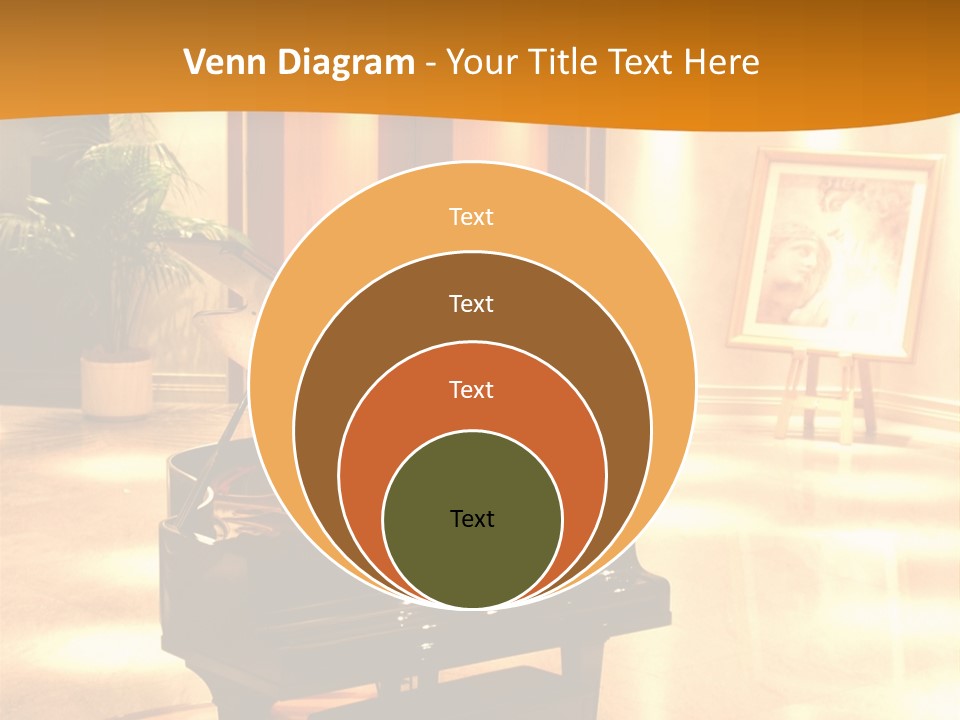 Piano In Room. PowerPoint Template