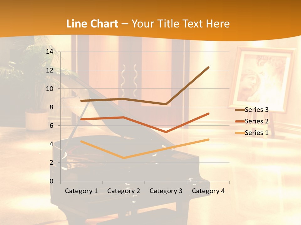 Piano In Room. PowerPoint Template
