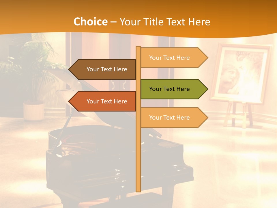 Piano In Room. PowerPoint Template