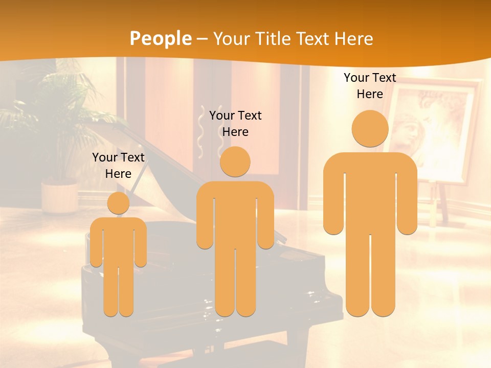 Piano In Room. PowerPoint Template