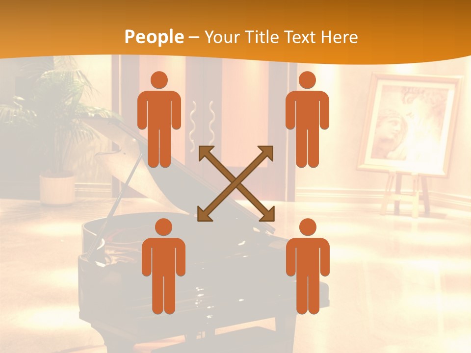 Piano In Room. PowerPoint Template