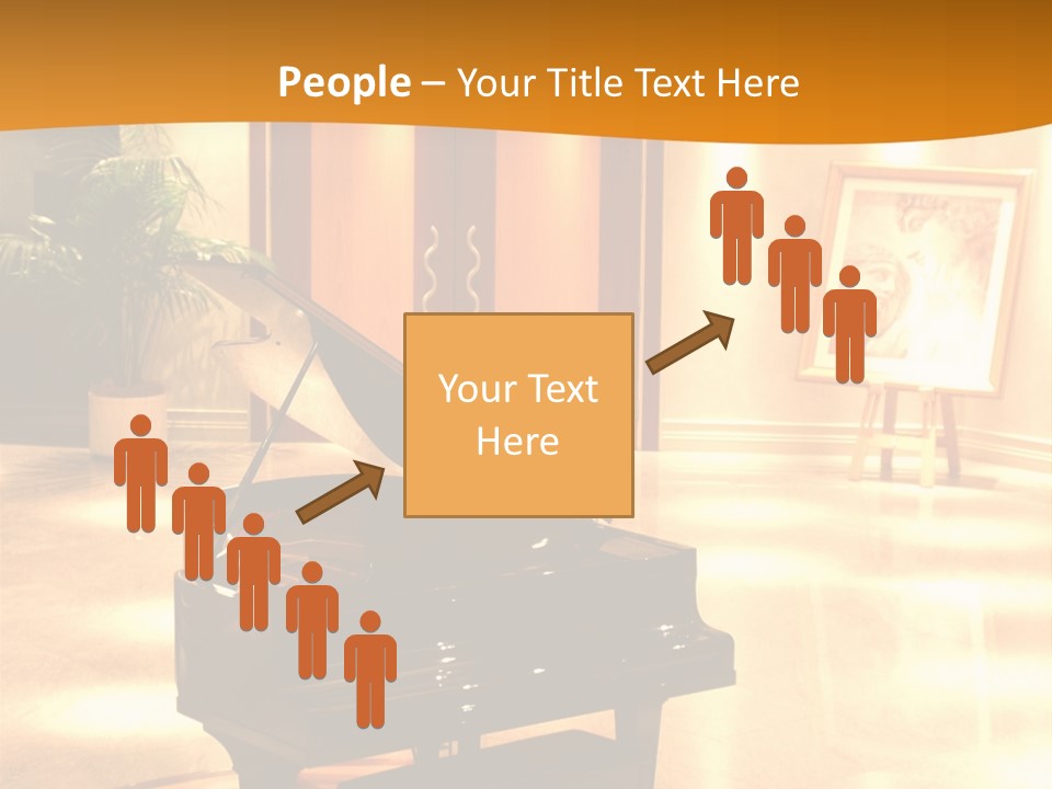 Piano In Room. PowerPoint Template