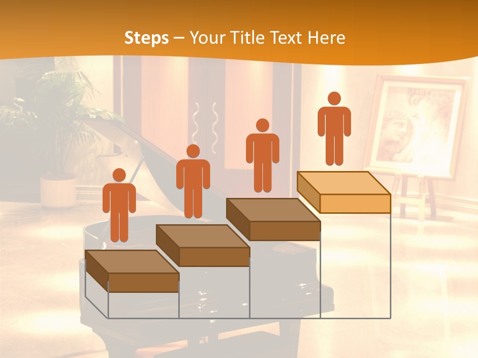 Piano In Room. PowerPoint Template