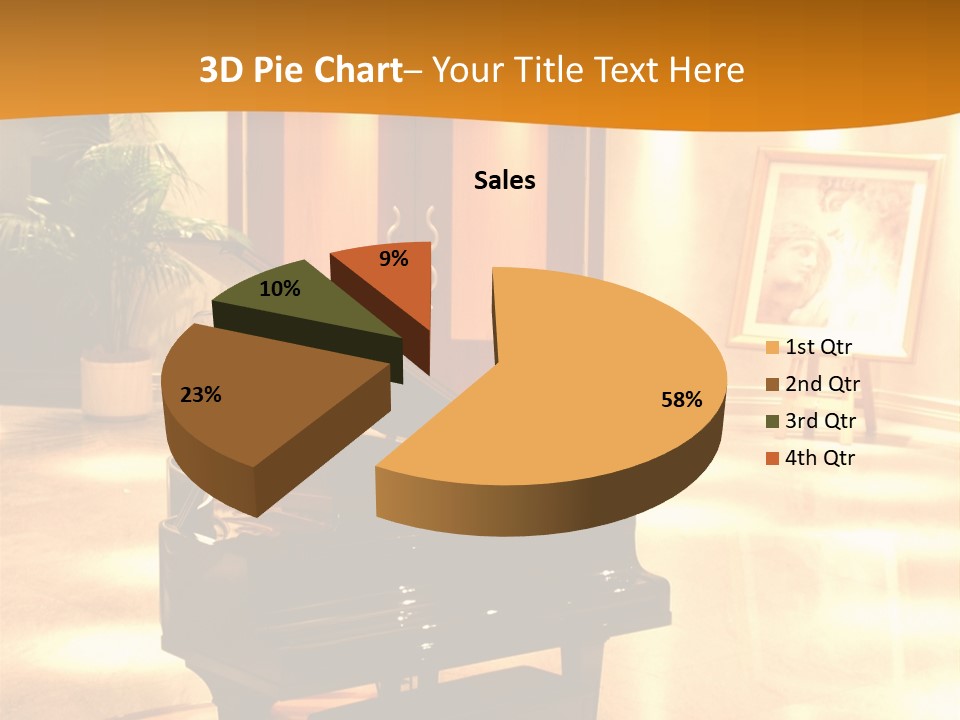 Piano In Room. PowerPoint Template
