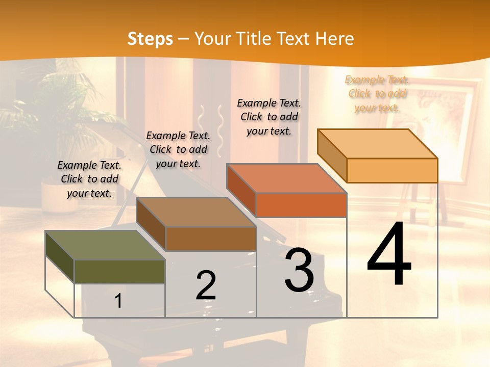 Piano In Room. PowerPoint Template